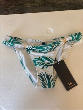 VIX Green Leaf Bikini Bottom - White/Green
